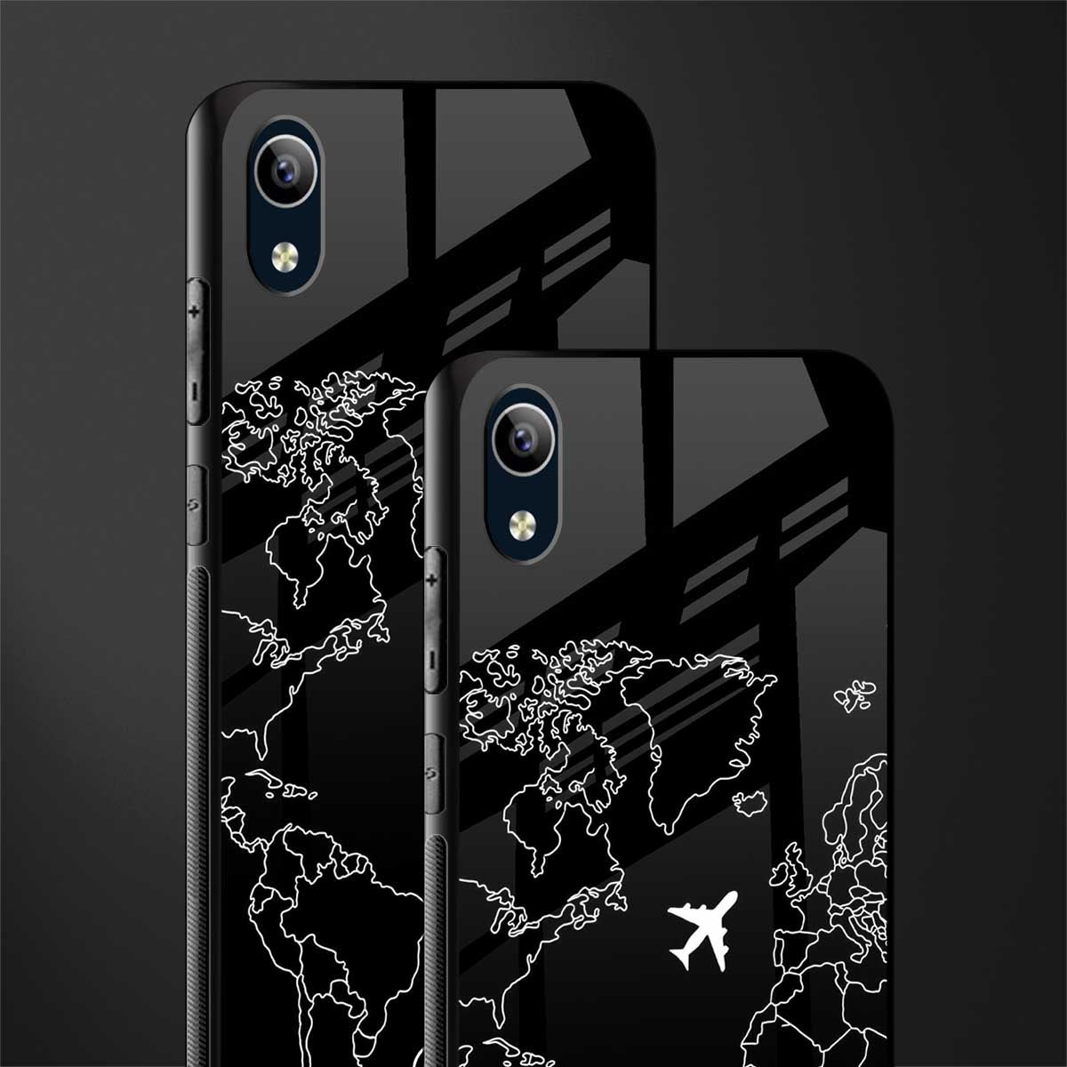 airplane flying wanderlust glass case for vivo y1s without fingerprint image-2