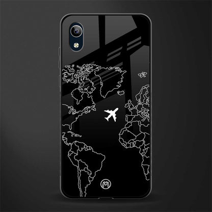airplane flying wanderlust glass case for vivo y1s without fingerprint image