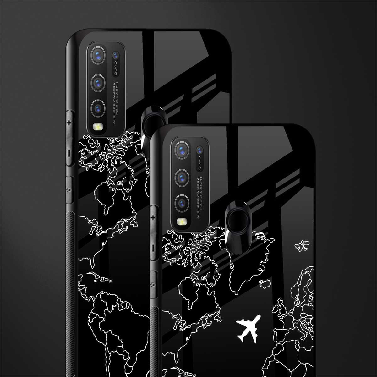 airplane flying wanderlust glass case for vivo y50 image-2