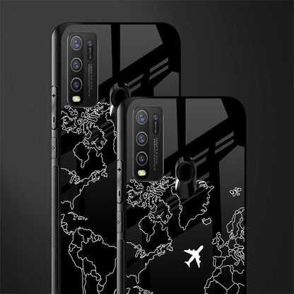 airplane flying wanderlust glass case for vivo y50 image-2