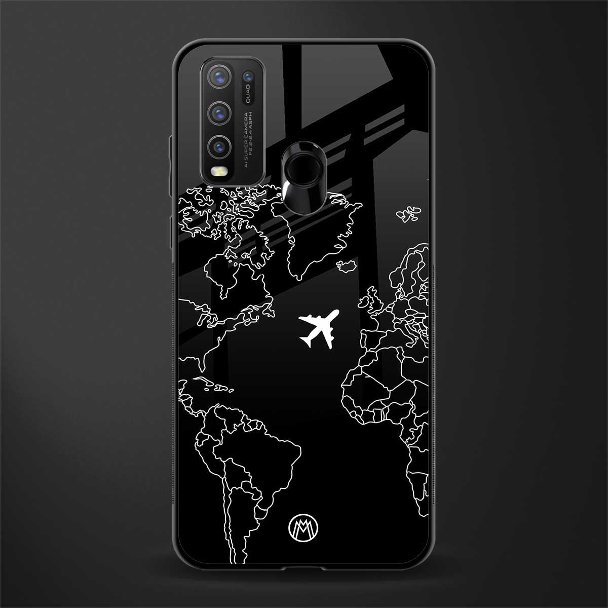 airplane flying wanderlust glass case for vivo y30 image