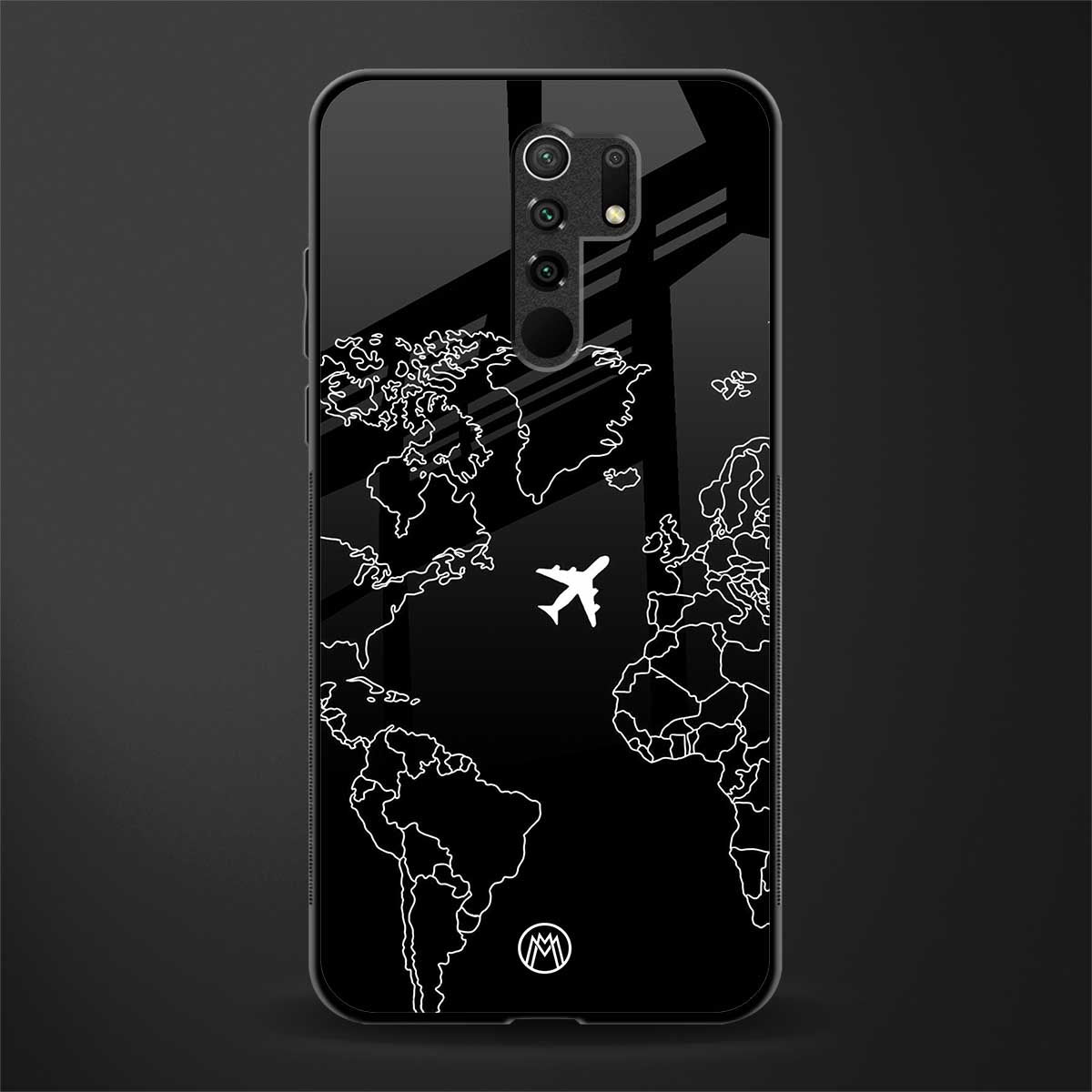 airplane flying wanderlust glass case for poco m2 image