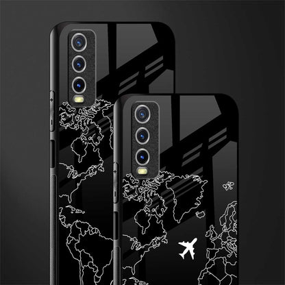 airplane flying wanderlust glass case for vivo y12s image-2
