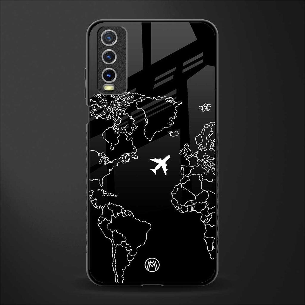 airplane flying wanderlust glass case for vivo y20i vivo y20t image