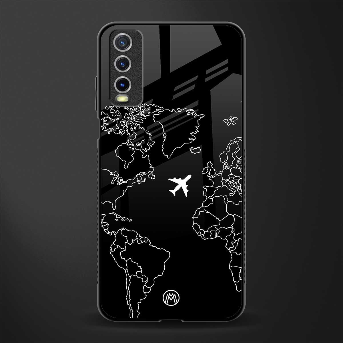 airplane flying wanderlust glass case for vivo y20i vivo y20t image