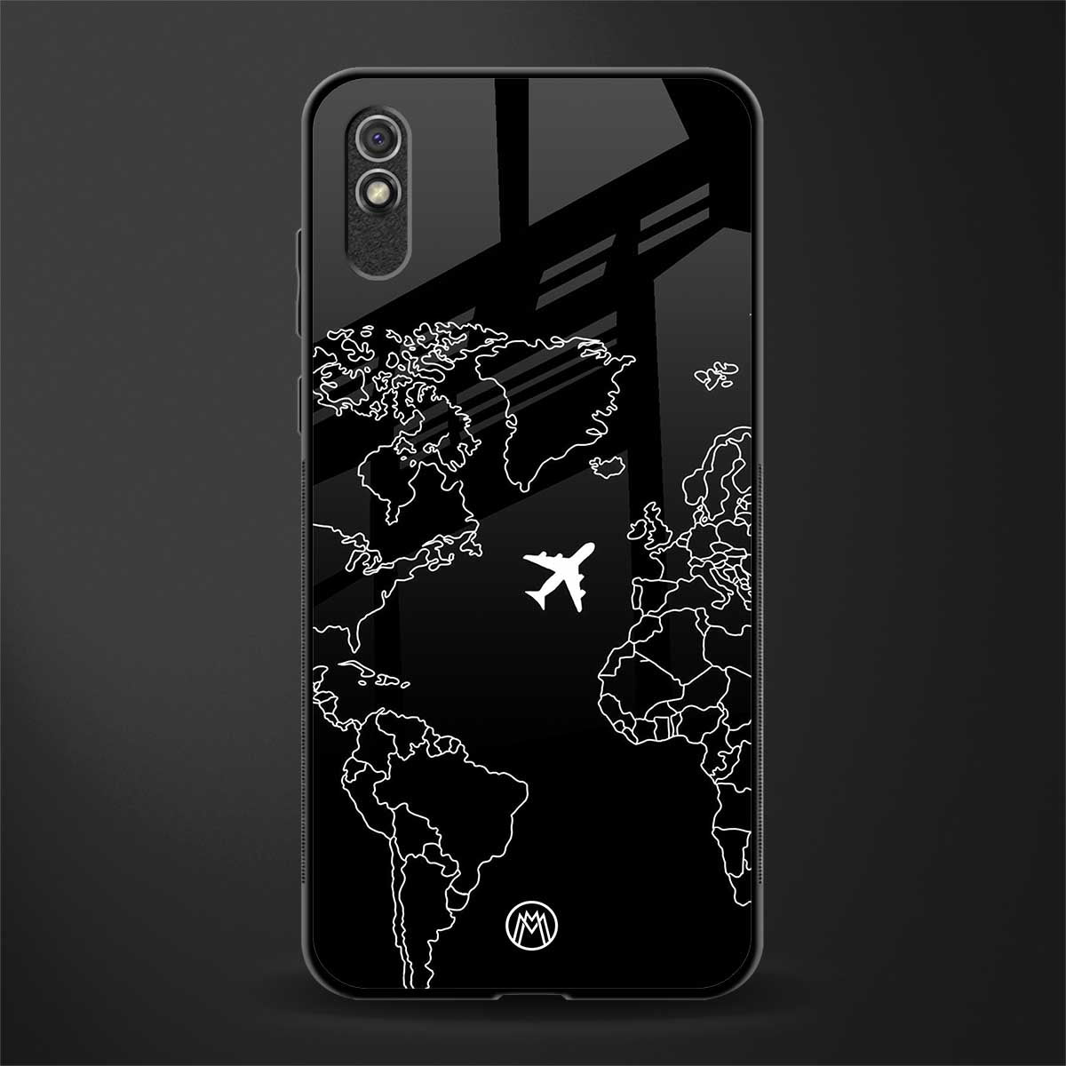 airplane flying wanderlust glass case for redmi 9i image