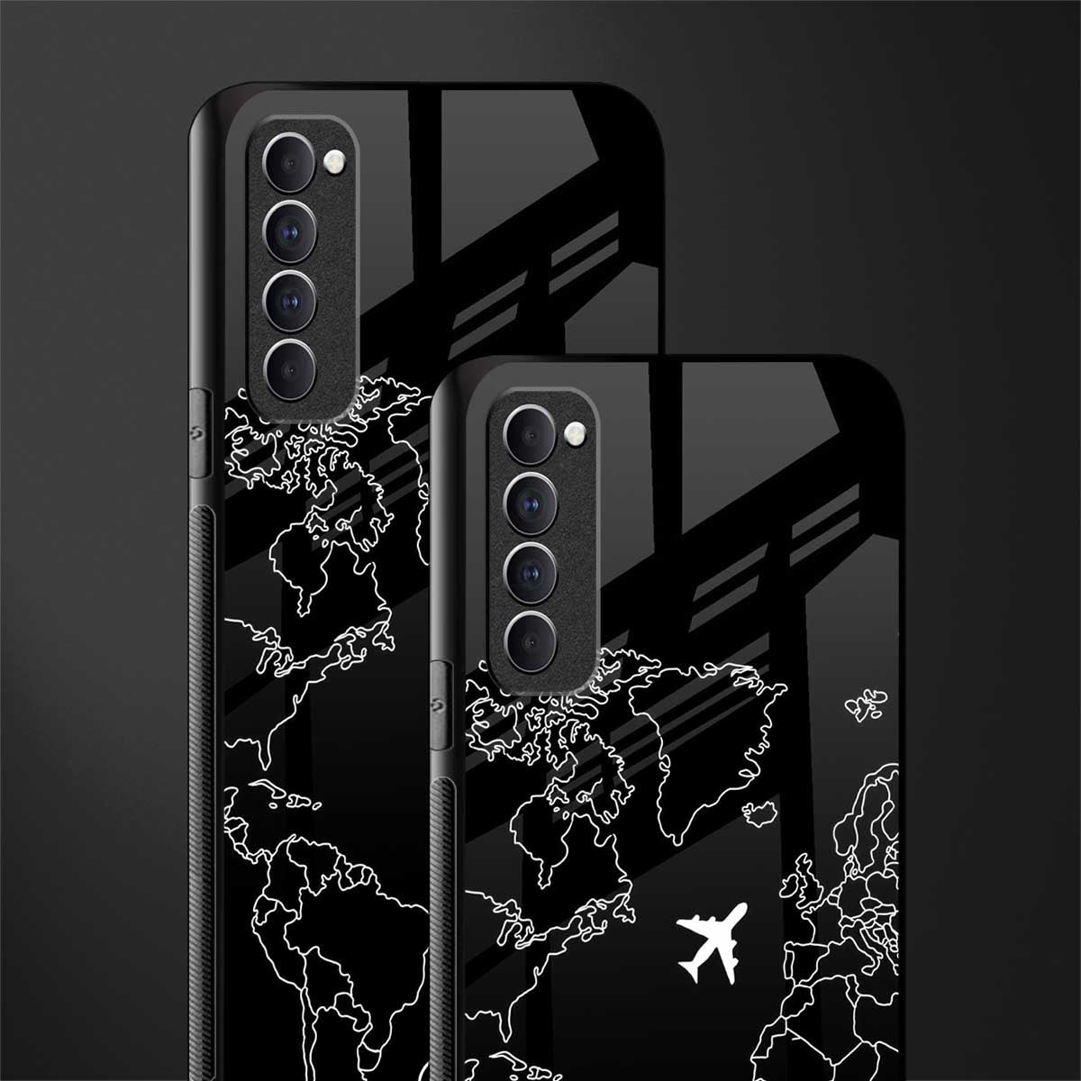 airplane flying wanderlust glass case for oppo reno 4 pro image-2