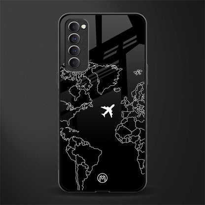 airplane flying wanderlust glass case for oppo reno 4 pro image