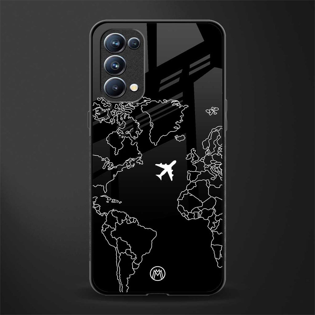 airplane flying wanderlust glass case for oppo reno 5 pro image