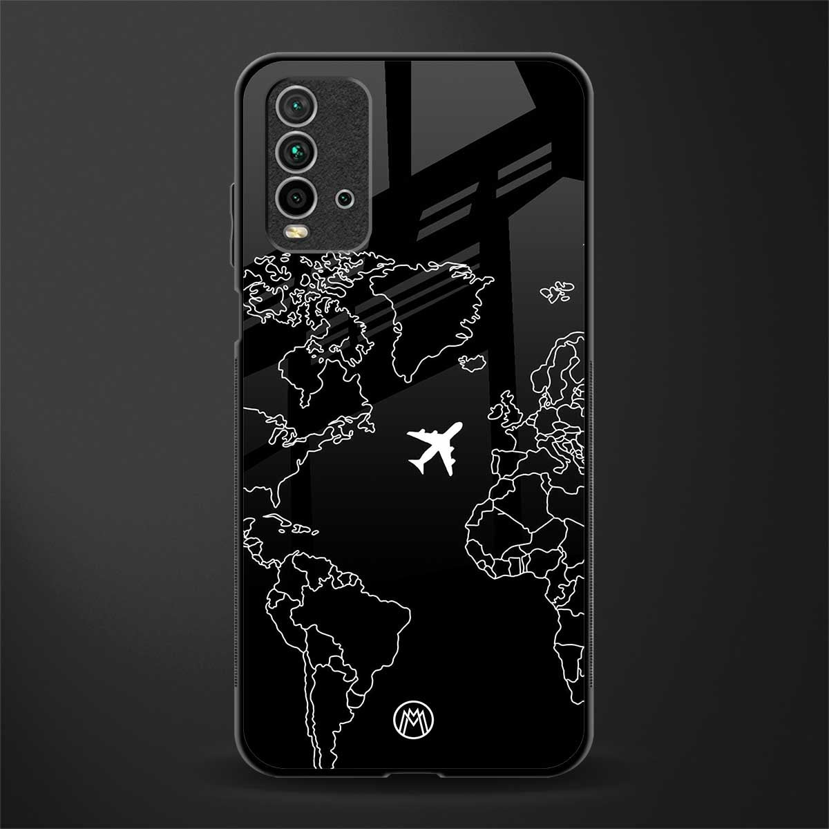 airplane flying wanderlust glass case for redmi 9 power image