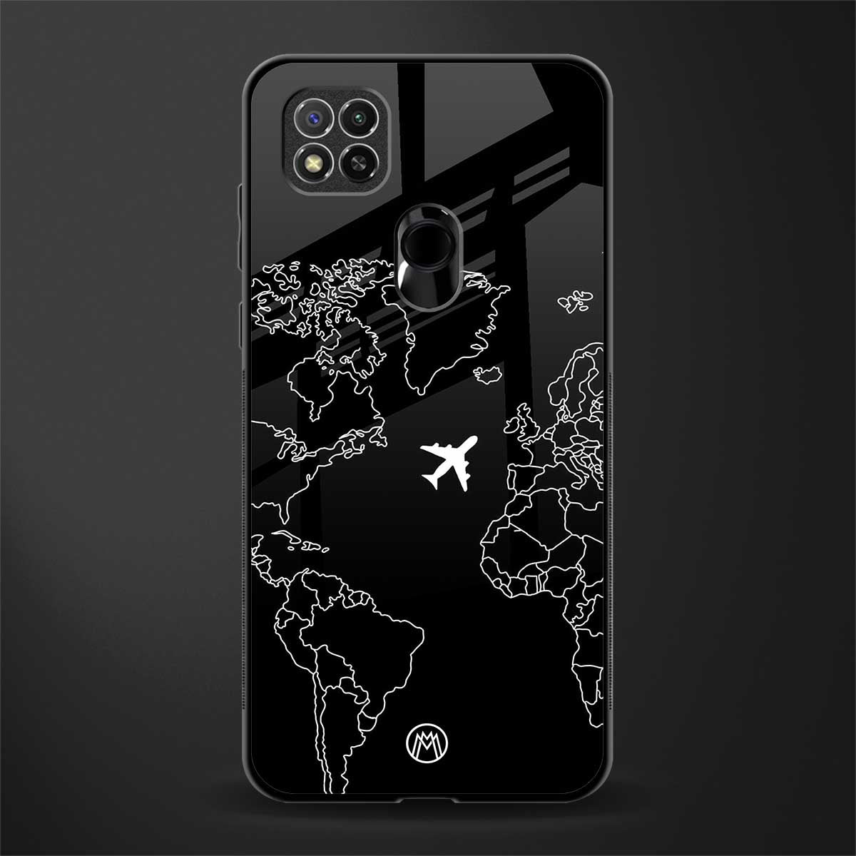 airplane flying wanderlust glass case for redmi 9 image