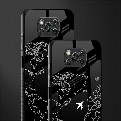 airplane flying wanderlust glass case for poco x3 image-2