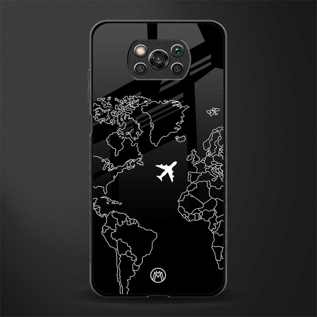 airplane flying wanderlust glass case for poco x3 image