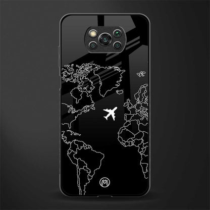 airplane flying wanderlust glass case for poco x3 image
