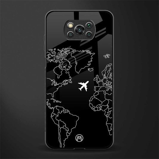 airplane flying wanderlust glass case for poco x3 image