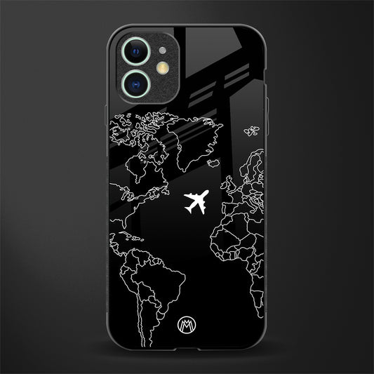 airplane flying wanderlust glass case for iphone 11 image