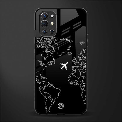 airplane flying wanderlust glass case for oneplus 9r image