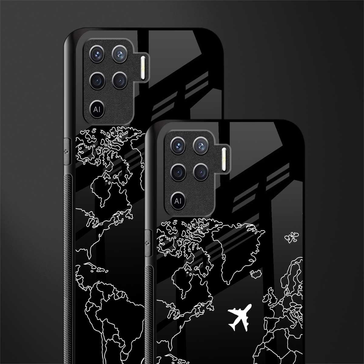 airplane flying wanderlust glass case for oppo f19 pro image-2