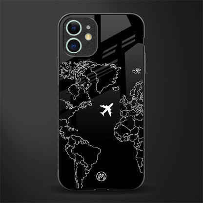 airplane flying wanderlust glass case for iphone 12 image