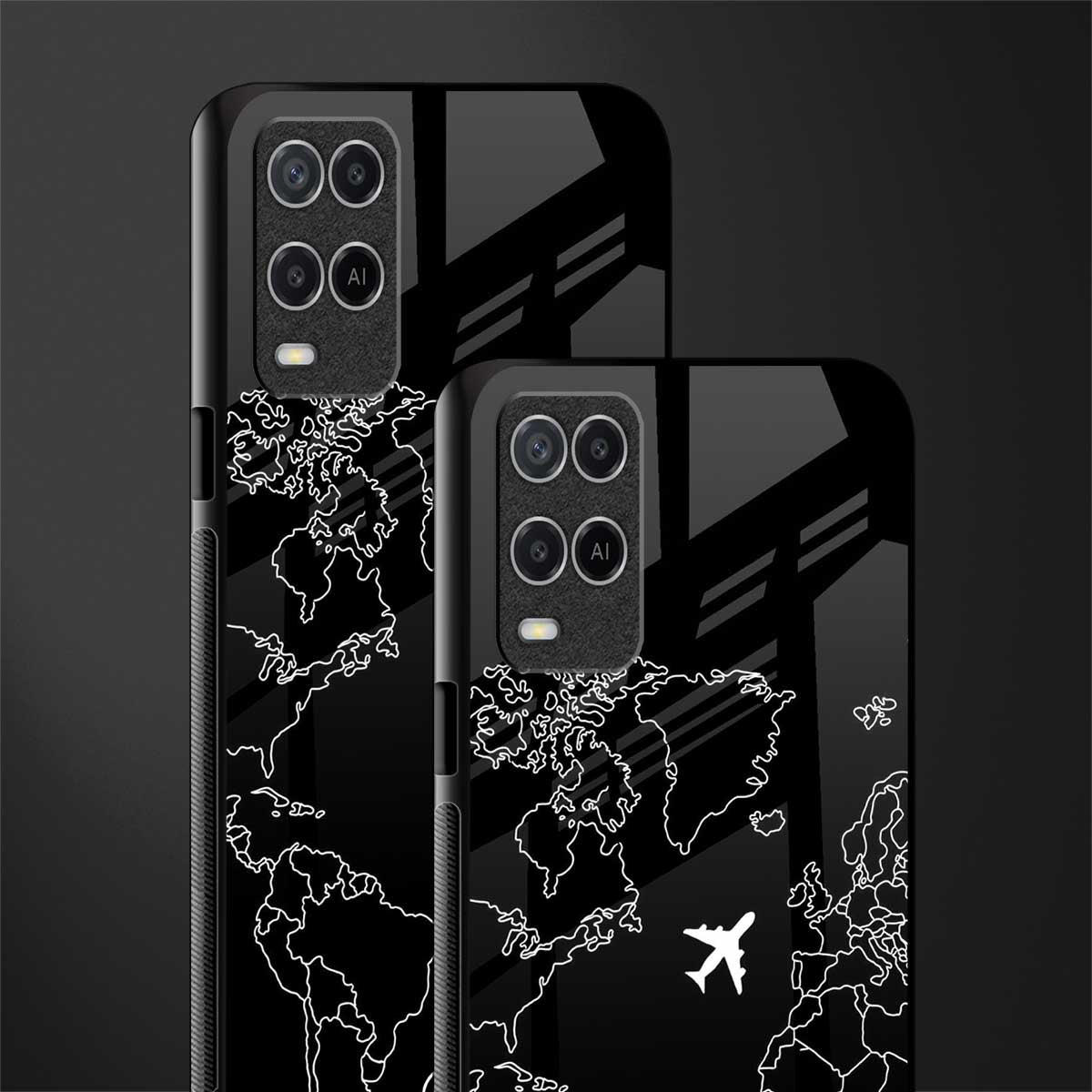 airplane flying wanderlust glass case for oppo a54 image-2