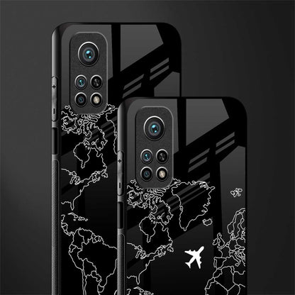 airplane flying wanderlust glass case for mi 10t 5g image-2