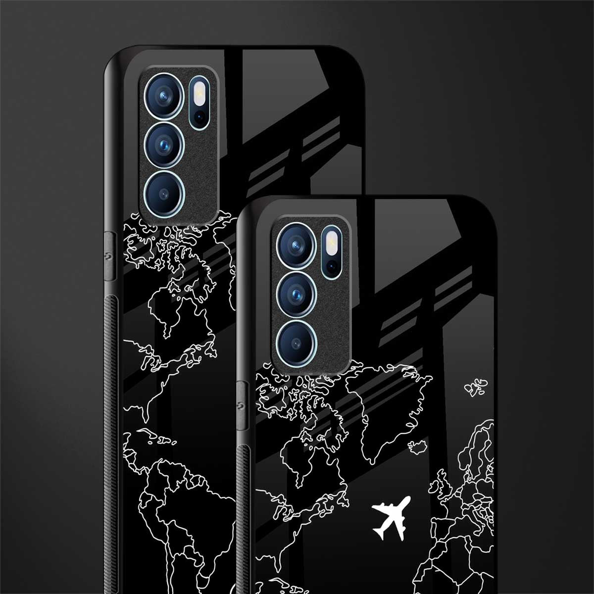 airplane flying wanderlust glass case for oppo reno6 5g image-2