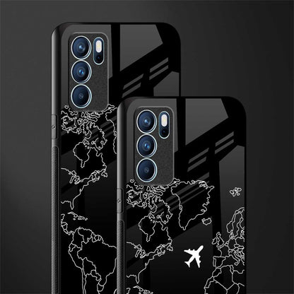 airplane flying wanderlust glass case for oppo reno6 5g image-2