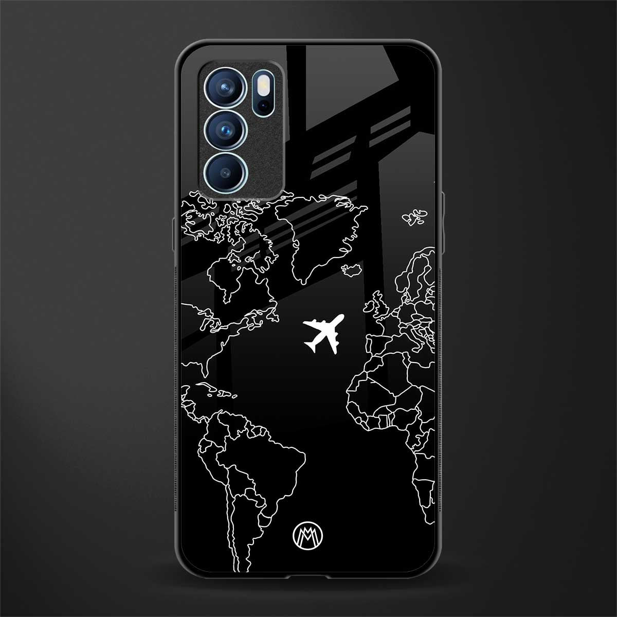 airplane flying wanderlust glass case for oppo reno6 5g image