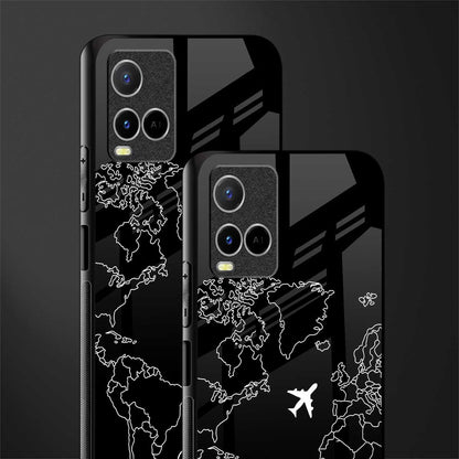 airplane flying wanderlust glass case for vivo y33s vivo y33t image-2