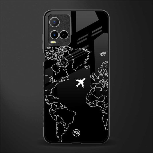 airplane flying wanderlust glass case for vivo y33s vivo y33t image