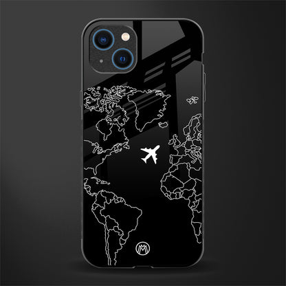 airplane flying wanderlust glass case for iphone 13 image