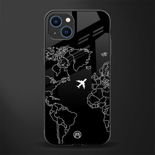 airplane flying wanderlust glass case for iphone 14 plus image