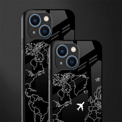 airplane flying wanderlust glass case for iphone 13 mini image-2