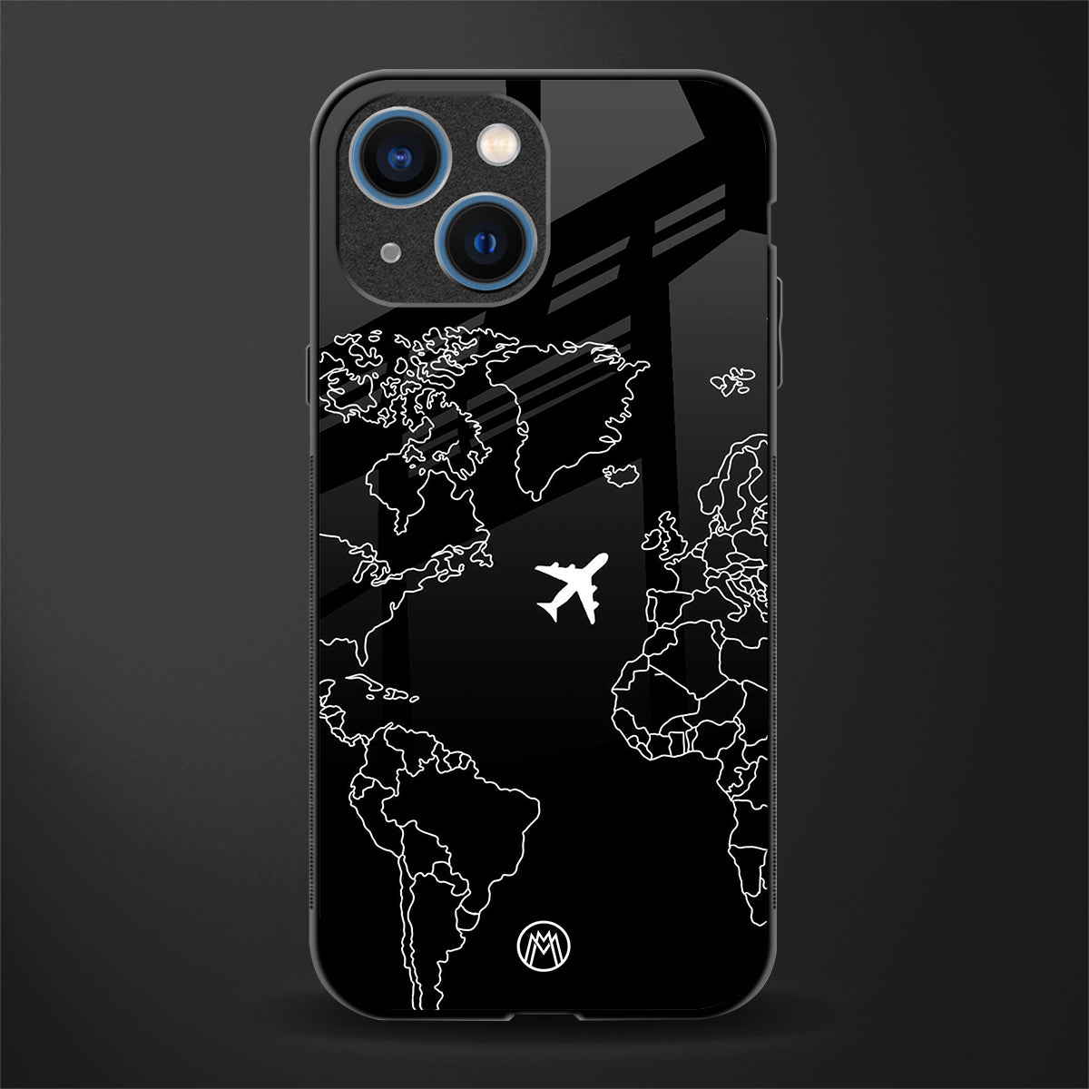 airplane flying wanderlust glass case for iphone 13 mini image