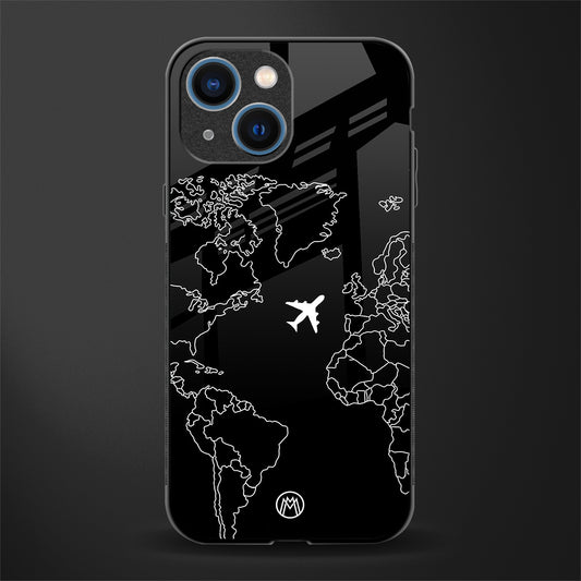 airplane flying wanderlust glass case for iphone 13 mini image