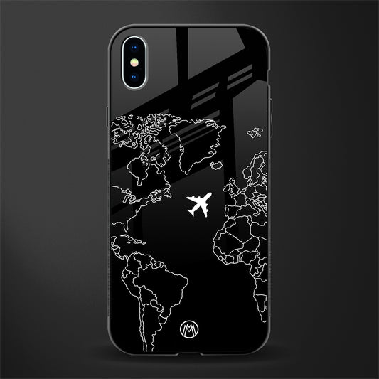 airplane flying wanderlust glass case for iphone xs max image
