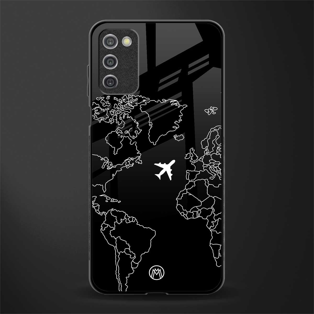 airplane flying wanderlust glass case for samsung galaxy a03s image