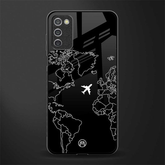 airplane flying wanderlust glass case for samsung galaxy a03s image