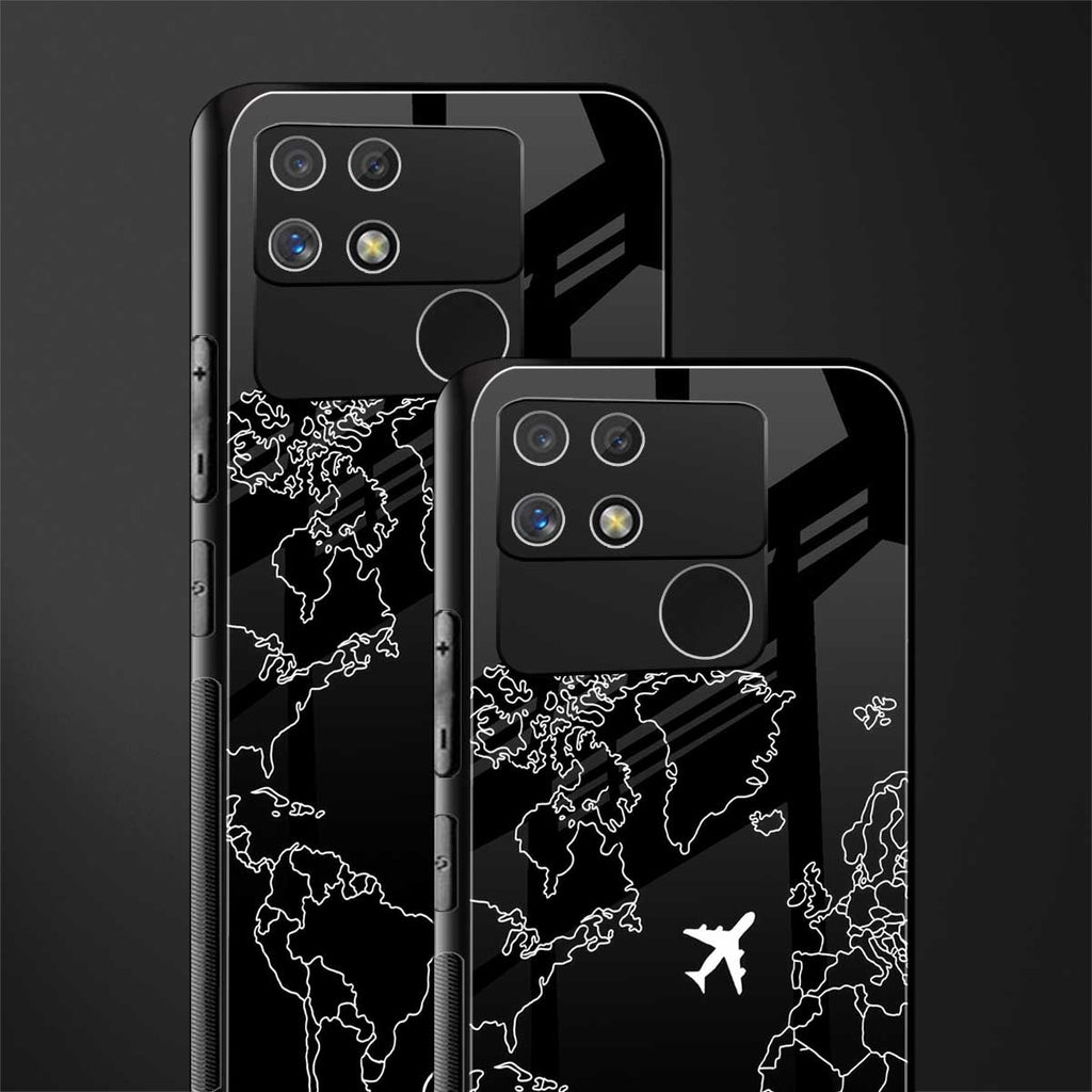 airplane flying wanderlust back phone cover | glass case for realme narzo 50a