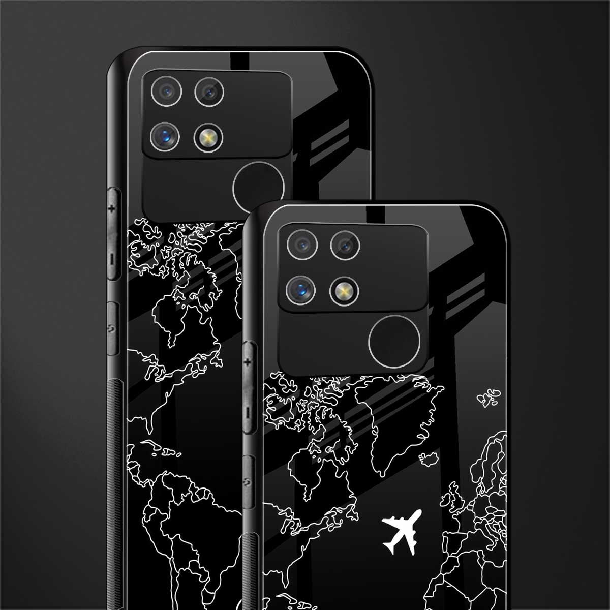 airplane flying wanderlust back phone cover | glass case for realme narzo 50a