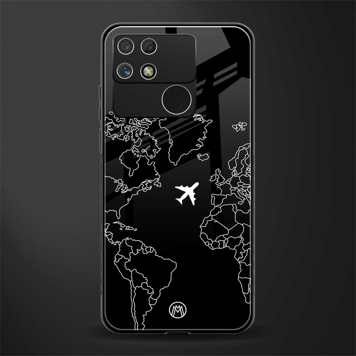 airplane flying wanderlust back phone cover | glass case for realme narzo 50a