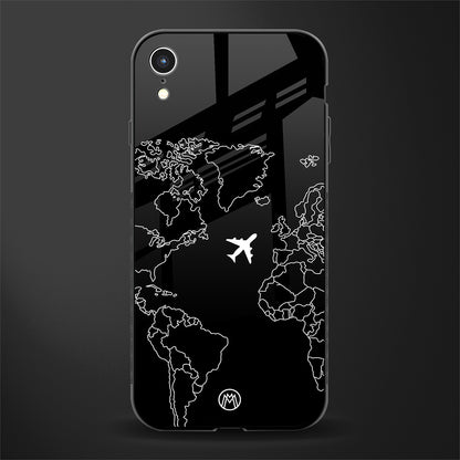 airplane flying wanderlust glass case for iphone xr image
