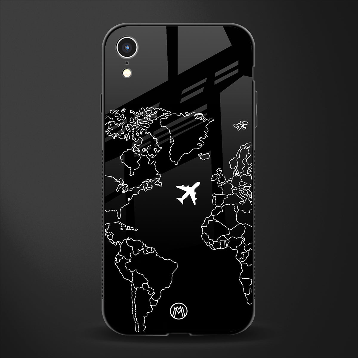 airplane flying wanderlust glass case for iphone xr image