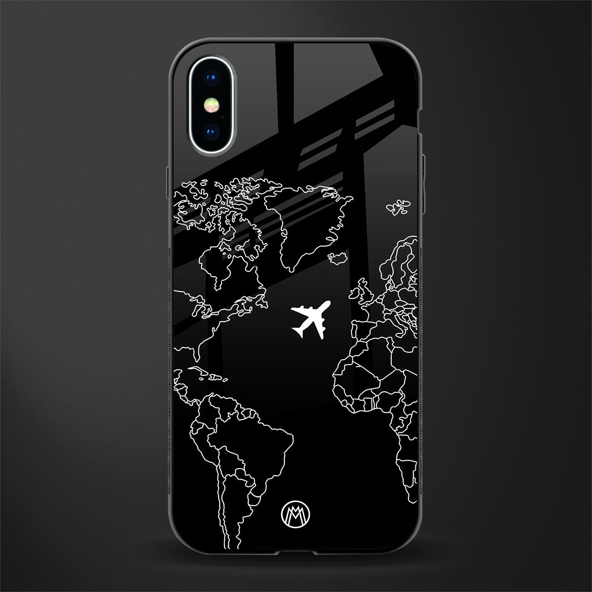 airplane flying wanderlust glass case for iphone xs image