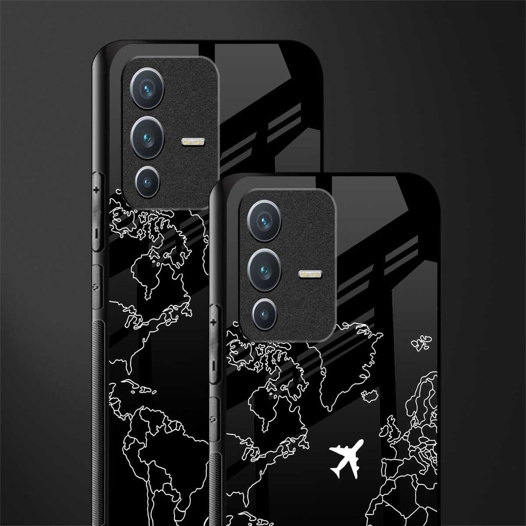 airplane flying wanderlust glass case for vivo v23 5g image-2