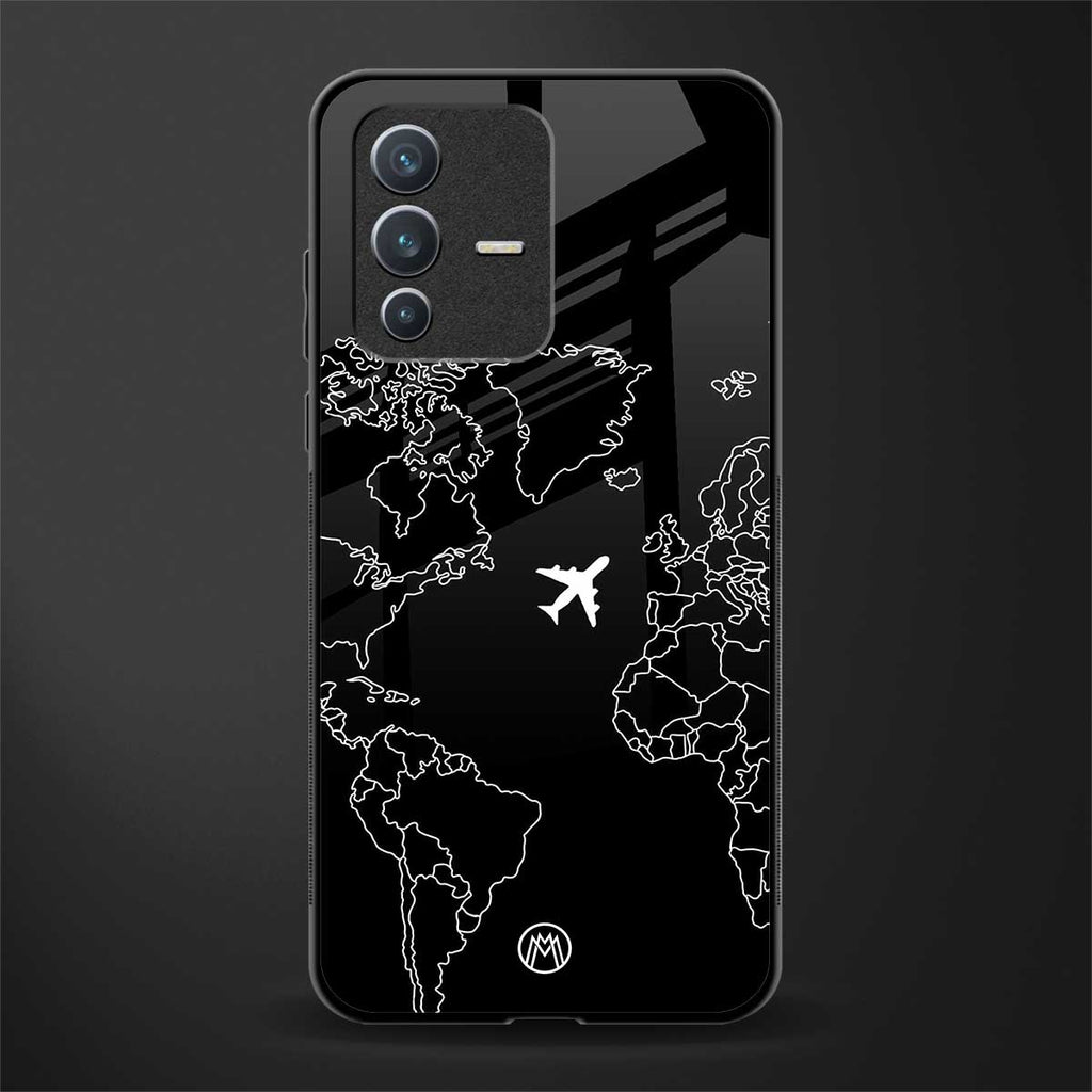airplane flying wanderlust glass case for vivo v23 5g image