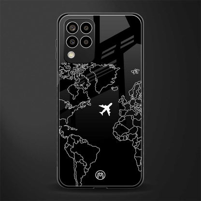 airplane flying wanderlust back phone cover | glass case for samsung galaxy m33 5g