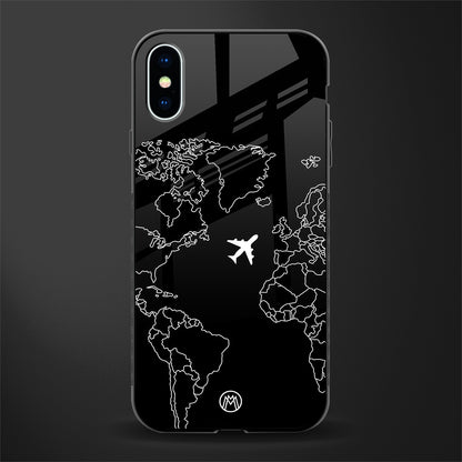 airplane flying wanderlust glass case for iphone x image