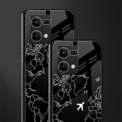 airplane flying wanderlust back phone cover | glass case for oppo f21 pro 4g