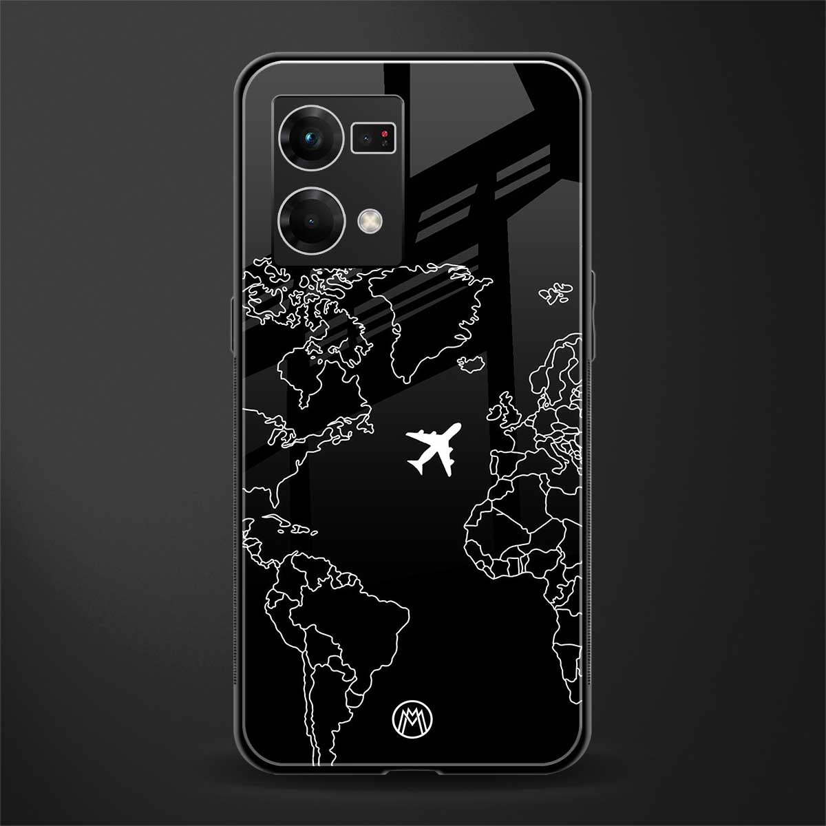 airplane flying wanderlust back phone cover | glass case for oppo f21 pro 4g